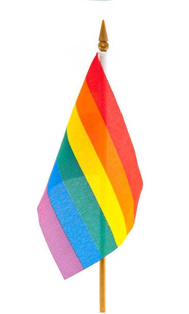 istock Desktop LGBT rainbow Gay Flag isolated on white Background 1158476043