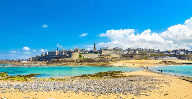 Photo of Aerial view of the beautiful city of Privateers - Saint Malo in Brittany, France