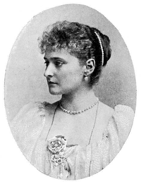 alexandra feodorovna, princess alix of hesse and by rhine - russian empire 19th century - real people caucasian one person black and white imagens e fotografias de stock