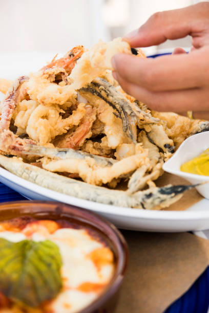 istock Deep Fried Seafood and Gnocchi in Amalfi Coast, Sorrento 1158476708