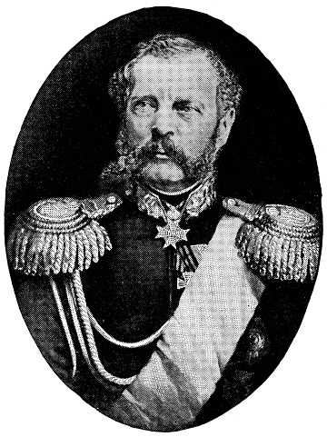 Portrait of Alexander II, Tsar of Russia (1818 - 1881). The Russian Empire era (circa 19th century). Vintage halftone photo etching circa late 19th century.