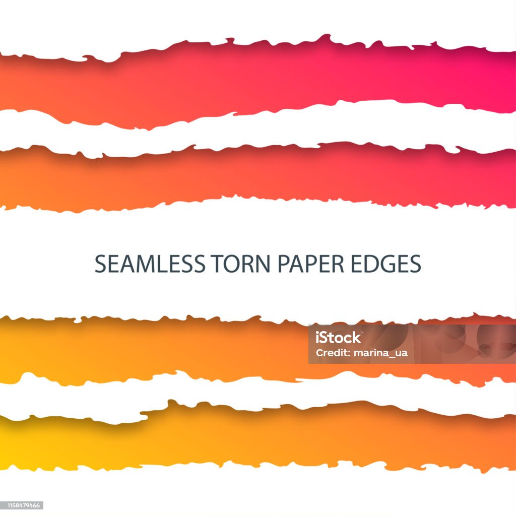 Paper Edges Types Seamless Torn Paper Edges Vector In Flat Style Stock Illustration ...
