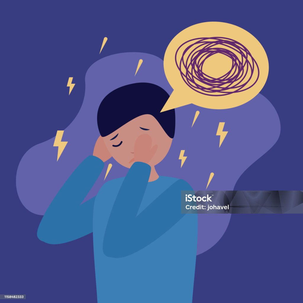 사람들 정신 장애 심리적 우울 Mental Wellbeing에 대한 스톡 벡터 아트 및 기타 이미지 - Mental ...