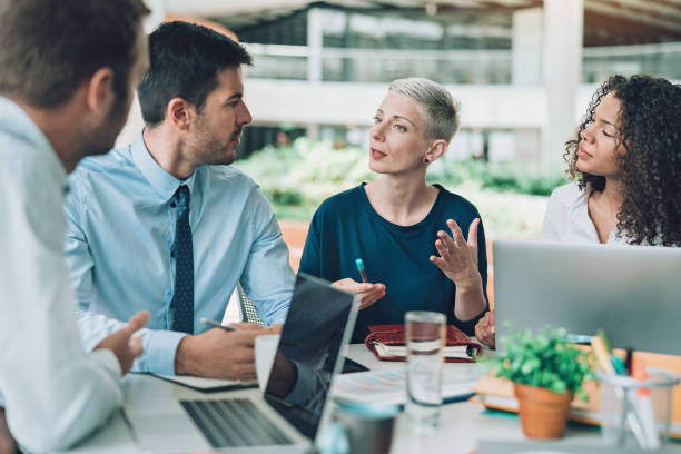 Company executives in discussion