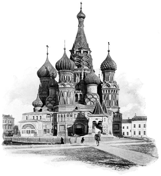 istock Saint Basil’s Cathedral at the Red Square in Moscow, Russia - Russian Empire 19th Century 1158486927