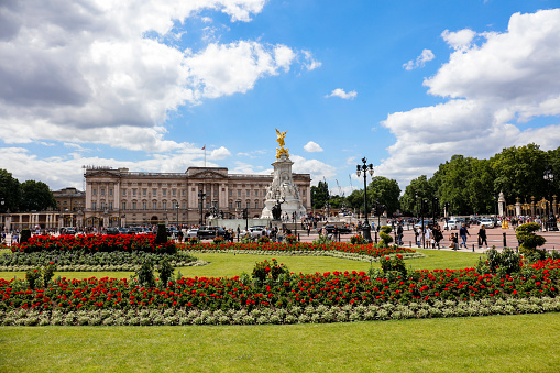 London, United Kingdom - June 21, 2019 - The London residence and administrative headquarters of the monarch of the United Kingdom. Located in the City of Westminster, the palace is often at the centre of state occasions and royal hospitality.