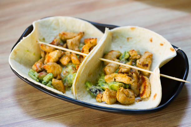 istock Image of chicken taco with mexican sauce 1158491929