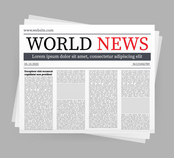 istock Vector mock up of a blank daily newspaper. Fully editable whole newspaper in clipping mask. Vector stock illustration, 1158496576
