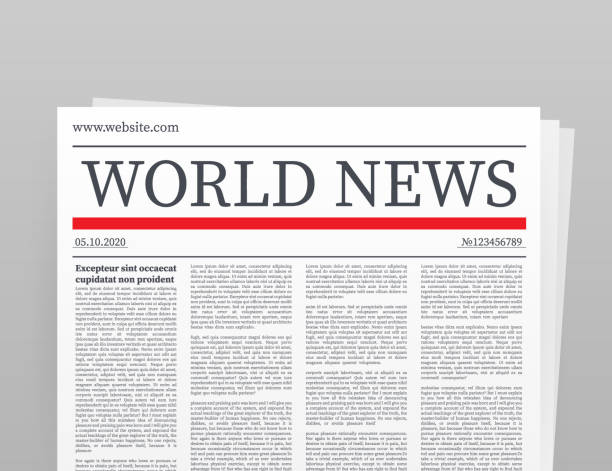 istock Vector mock up of a blank daily newspaper. Fully editable whole newspaper in clipping mask. Vector stock illustration, 1158496579