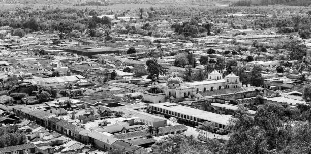 istock Antigua Guatemala Aerial View Black and White 1158497680