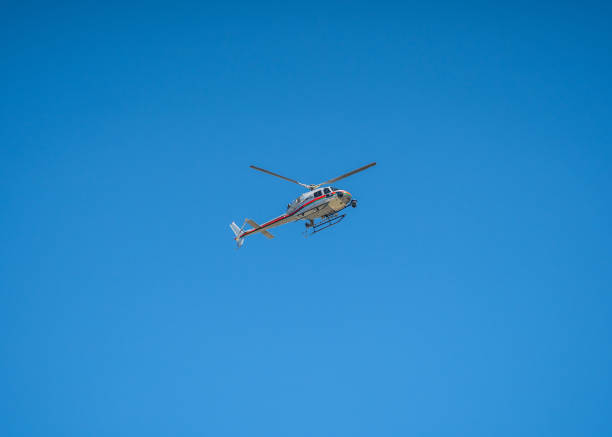 istock TV Helicopter in the Sky broadcasts live events 1158498815
