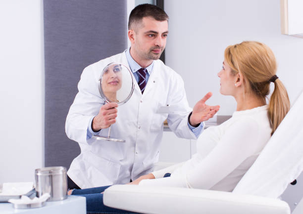 istock Cosmetologist consulting woman 1158499501