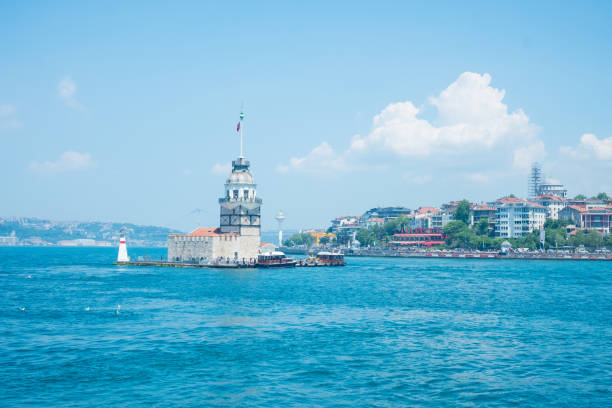 Panoramic view of Maiden's Tower - Stok görsel