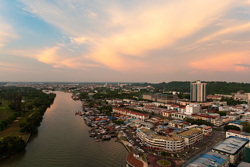 Cityscape of Miri, Malaysia on the Island of Borneo