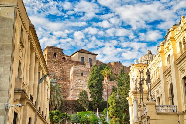 Malaga scenic old streets of historic city center Malaga scenic old streets of historic city center alcazaba of málaga stock pictures, royalty-free photos & images