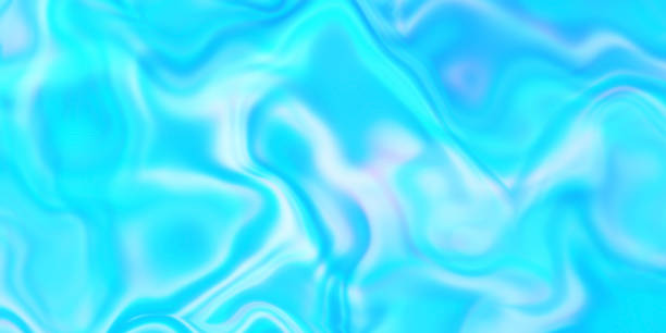 abstrakte wasserwelle wirbel marmor blau petrol meer hintergrund türkis lila wellige muster holographische rippled hübsche textur prisma-effekt - abstract swirl curve ethereal stock-fotos und bilder