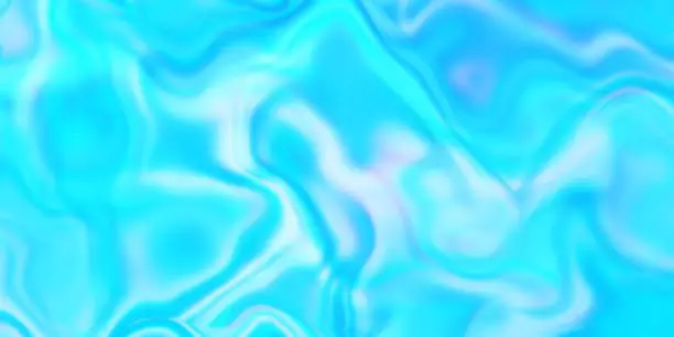 Photo of Abstract Water Wave Swirl Marble Blue Teal Sea Background Turquoise Purple Wavy Pattern Holographic Rippled Pretty Texture Prism Effect