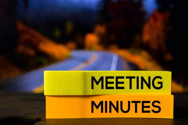 istock Meeting Minutes on the sticky notes with bokeh background 1158519197