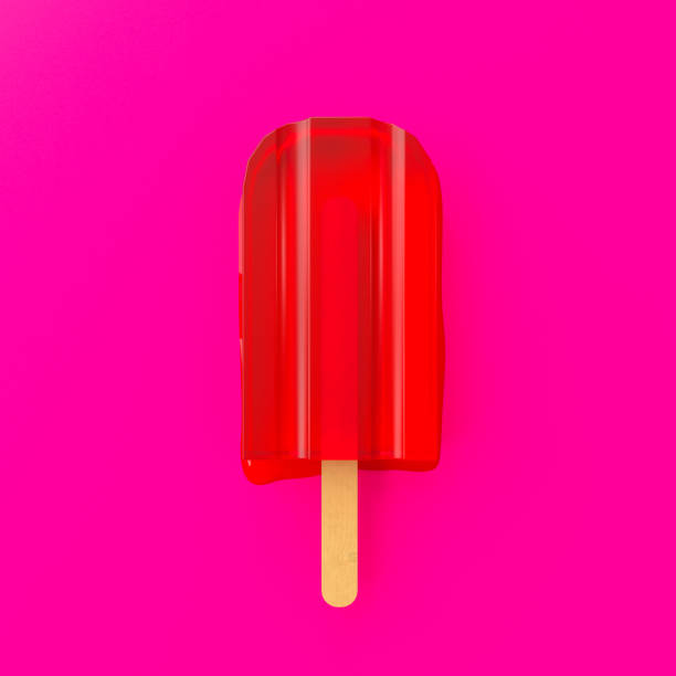 istock Red Ice cream sticks on pink paper background. 1158520778
