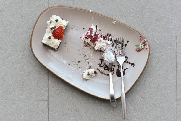 istock Plate of ate cake left on floor 1158520969