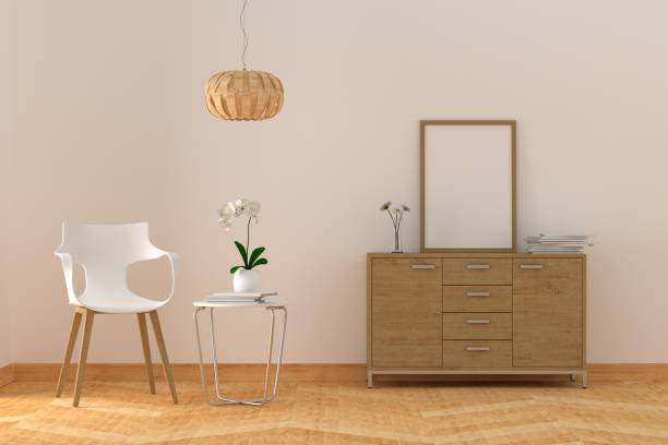 istock blank photo frame for mockup in modern living room, 3D render, 3D illustration 1158522391