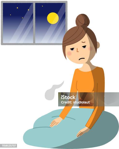 Young Woman Mama Insomnia Stock Illustration - Download Image Now - Insomnia, Adult, Anxiety