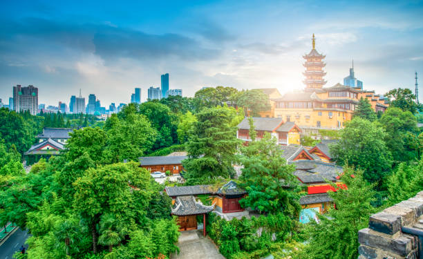 istock Ancient temples and city walls in Nanjing 1158529129