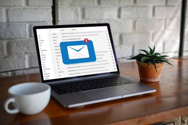 istock Mail Communication Connection message to mailing contacts phone Global Letters Concept 1158530163