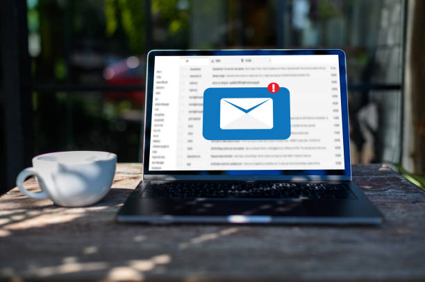 istock Mail Communication Connection message to mailing contacts phone Global Letters Concept 1158530180