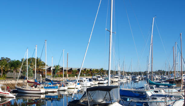 istock Tropical Marina Landscape View. Tin Can Bay. 1158535291