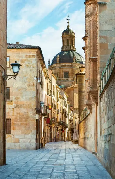 Beautiful, narrow streets in Salamanca, Spain