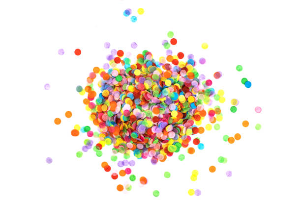 istock Heap of multicolored confetti isolated on white. 1158538340