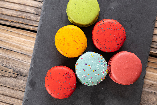 Close up of colorful Macaroons