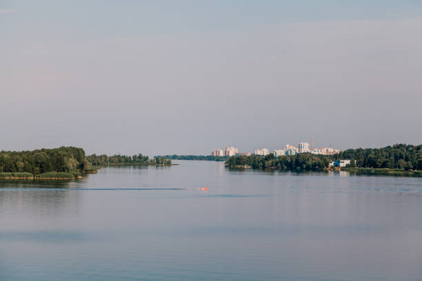 istock Water area wide river. Calm on  wide river 1158550424