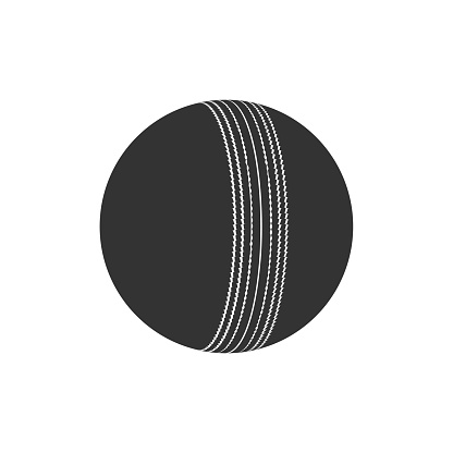 International cricket leather ball icon, vector graphic artwork design element