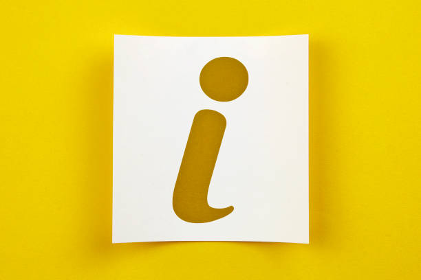White Paper With Info Symbol On Yellow Background