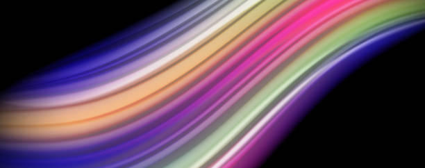 istock Modern rainbow liquid color flow colorful poster. Wave Liquid shape in black color background. Abstract composition 1158557002
