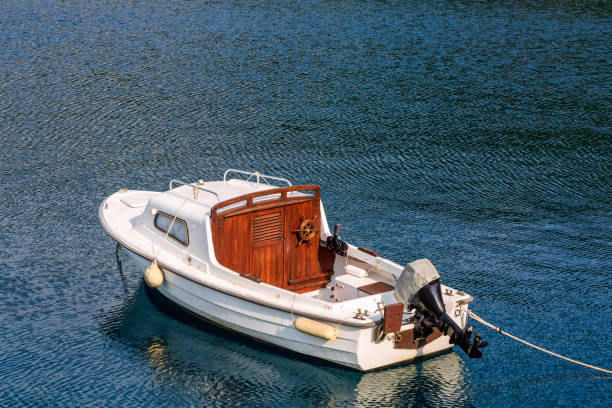 istock White boat in the sea 1158557208