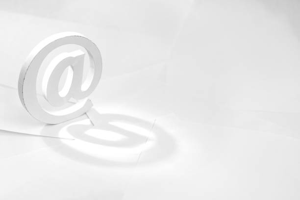 istock Email sign on white background with real shadow. Concept for email, communication or contact us 1158560117