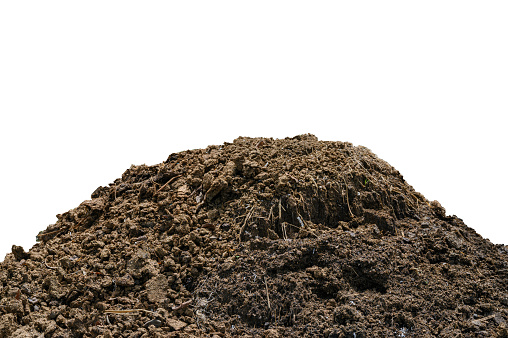 Soil compost heap from plants in farm