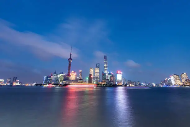 Photo of shanghai skyline at night