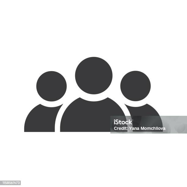 Icona A Tre Persone Nera Vector - Immagini vettoriali stock e altre immagini di Icona - Icona, Persone, Gruppo di persone