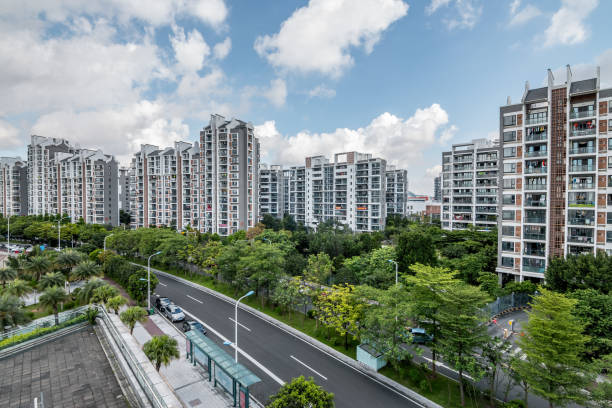 Modern Chinese residential Modern Chinese residential,Guangzhou China brics photos stock pictures, royalty-free photos & images