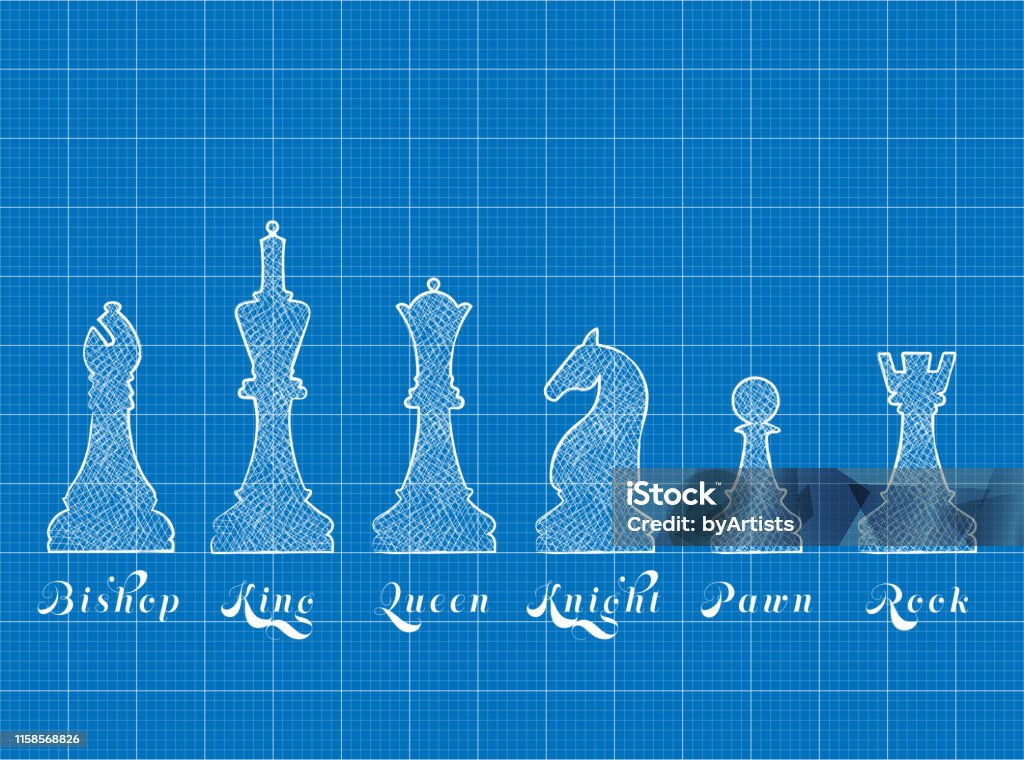 Blueprint To Chess Pieces Names Stock Illustration - Download Image Now -  Abstract, Archival, Artist's Model - iStock