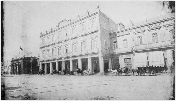 istock US Army black and white photos: Inglaterra Hotel in Havana, Cuba 1158573247
