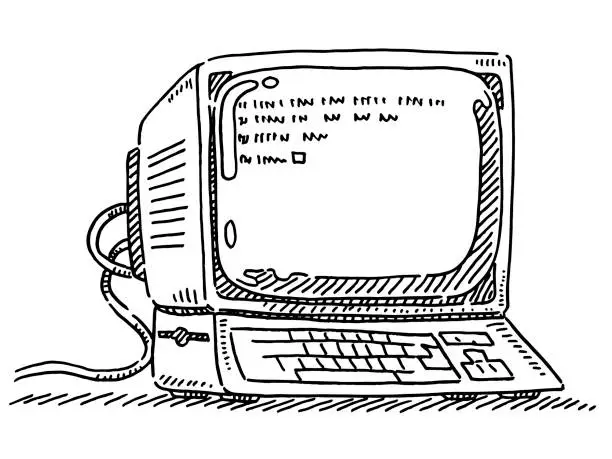 Vector illustration of Old Style Computer Drawing