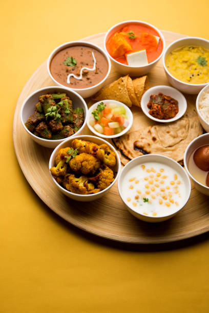 istock Indian Hindu Veg Thali / food platter, selective focus 1158577220