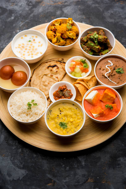 istock Indian Hindu Veg Thali / food platter, selective focus 1158577227