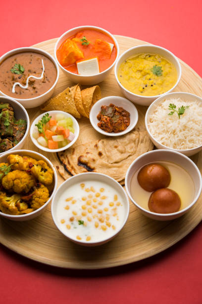 istock Indian Hindu Veg Thali / food platter, selective focus 1158577508