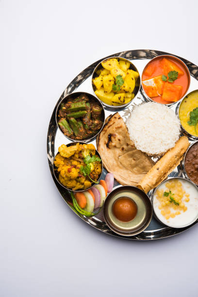 istock Indian Hindu Veg Thali / food platter, selective focus 1158577522